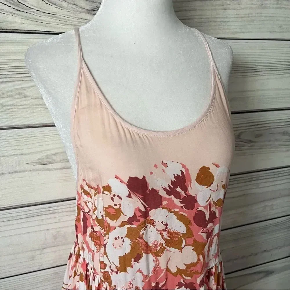 Intimately Free People Peach Floral Strappy Mini Dress